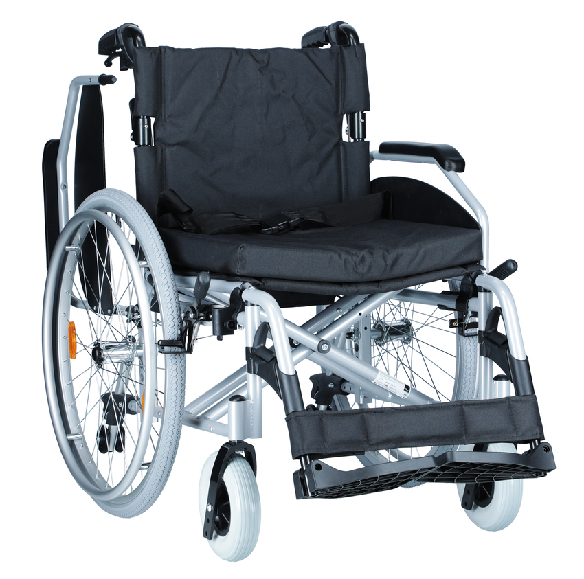 Invalidní vozík odlehčený s brzdami pro doprovod