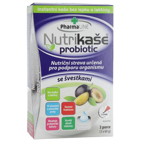 PharmaLINE Nutrikaše probiotic se švestkami 3x 60 g
