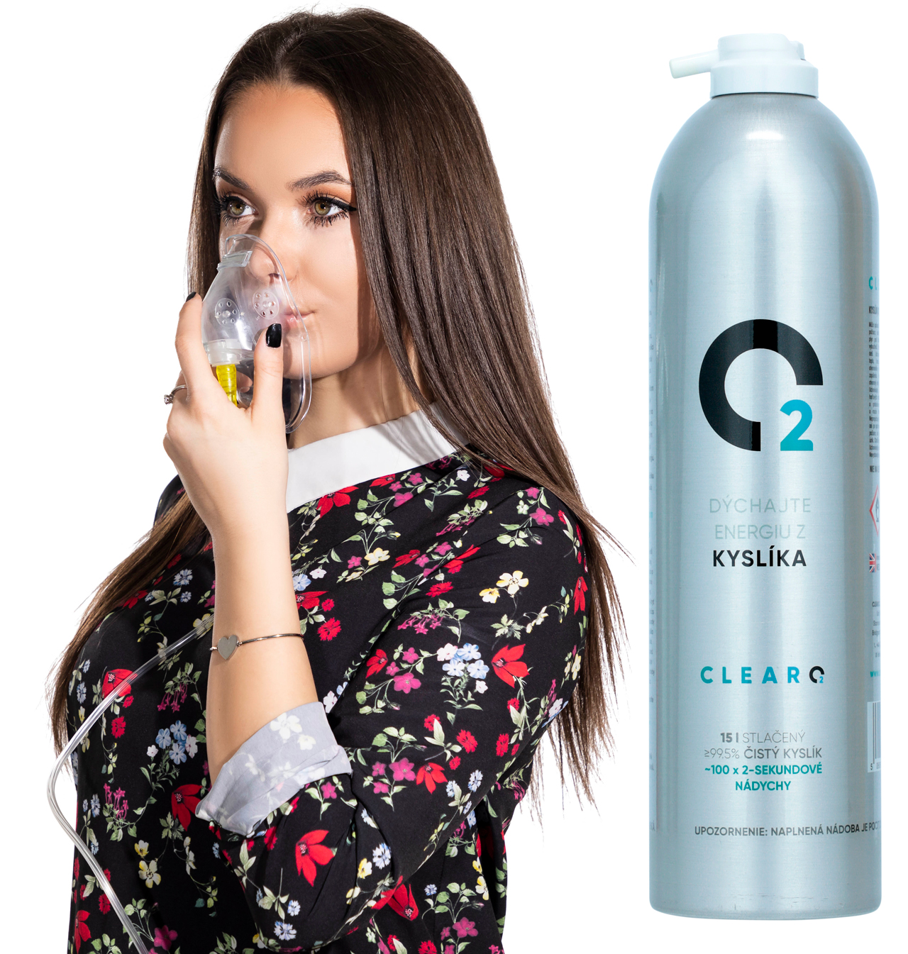 Kyslíková láhev s kyslíkovou maskou ClearO2 Oxygen, 15 l