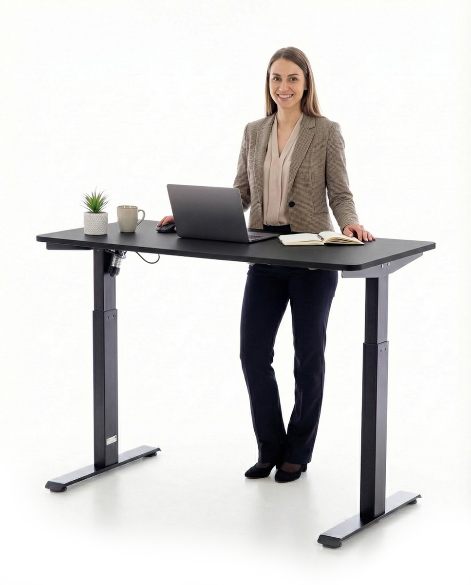 Výškově nastavitelný stůl UNIZDRAV 120x60 cm, černý