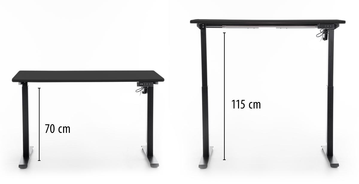 Výškově nastavitelný stůl UNIZDRAV 120x60 cm, černý
