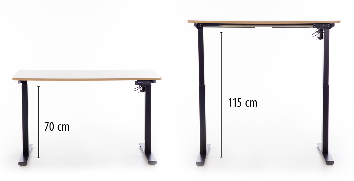 Výškově nastavitelný stůl UNIZDRAV 120x60 cm, hnědý dub
