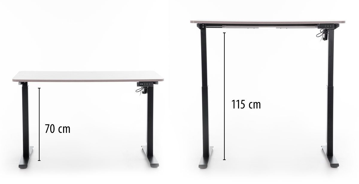 Výškově nastavitelný stůl UNIZDRAV 120x60 cm, šedý