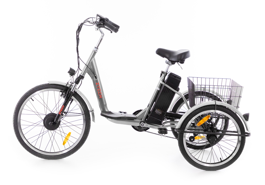 Tříkolové elektrické kolo Tornádo ZTECH, stříbrné
