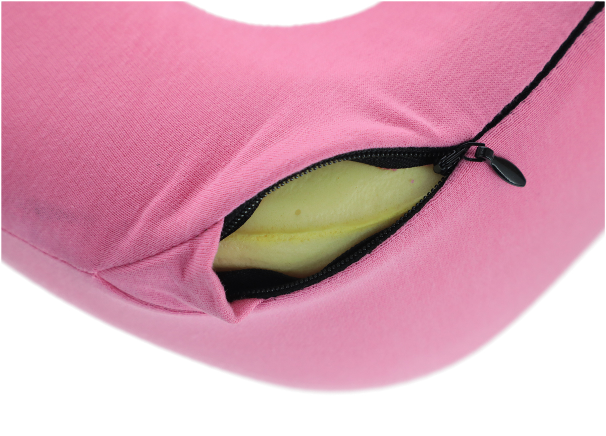 Cestovní ergonomický polštář z paměťové pěny, růžový