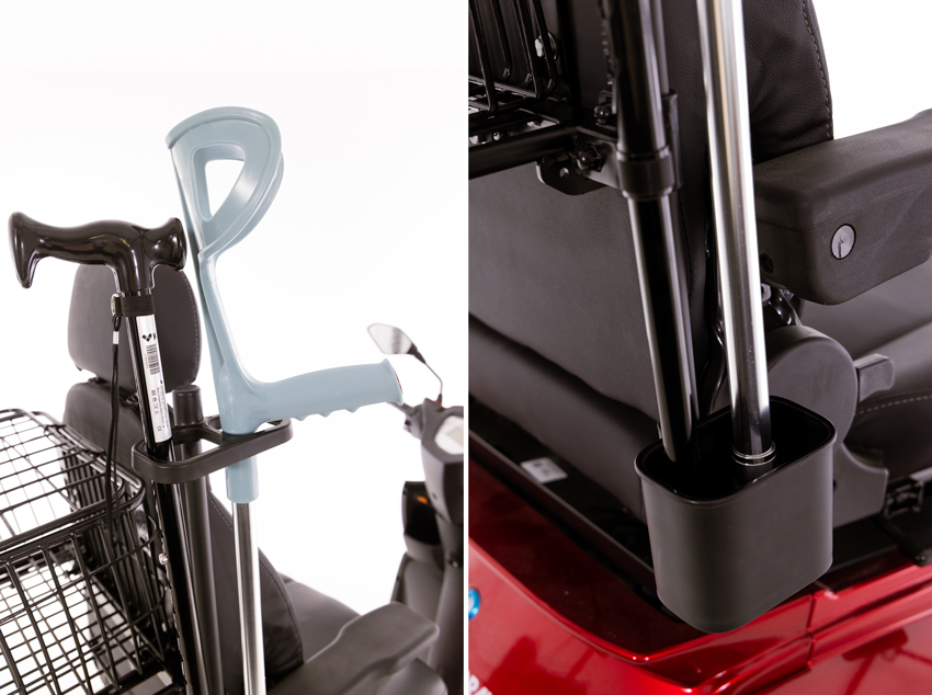 Držák na berle a hole pro elektrické skútry