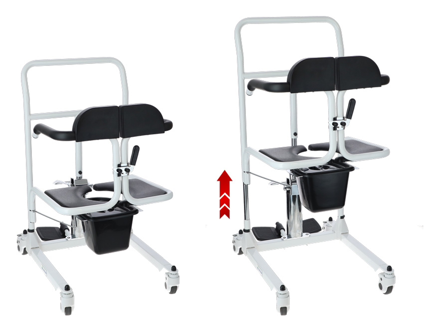 Hydraulická židle pro přesun s toaletním kbelíkem UNIZDRAV