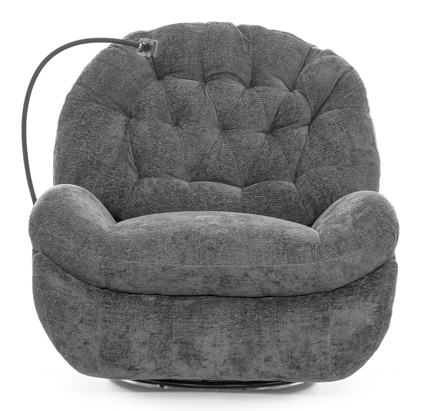 Stylové relaxační polohovací křeslo TRENDY s funkcí masáže a výhřevu, antracitové