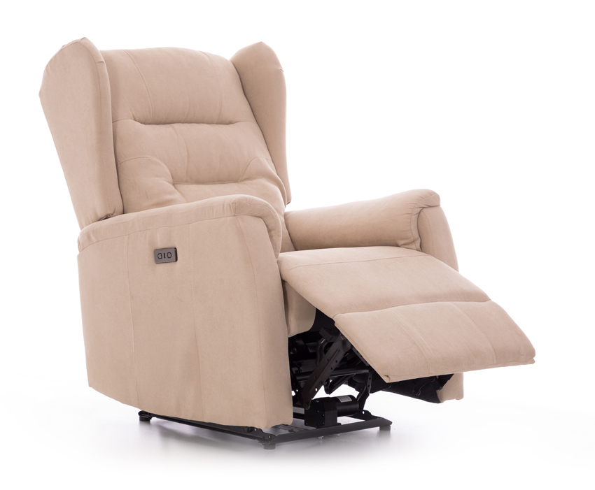 Relaxační polohovací křeslo COMFORT Ušák, béžová látka