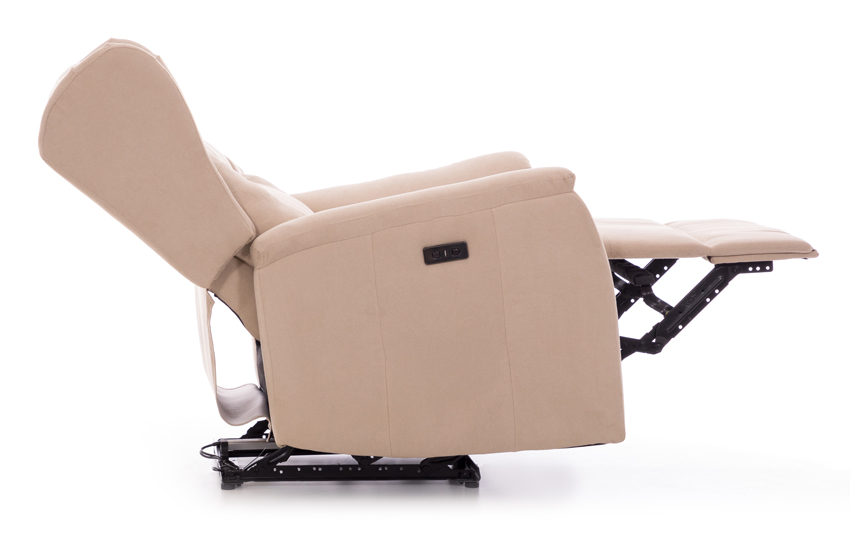 Relaxační polohovací křeslo COMFORT Ušák, béžová látka
