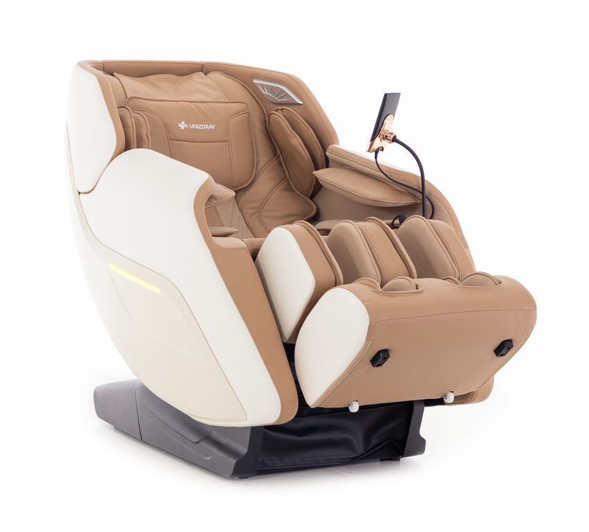 Masážní elektrické křeslo RelaxPro 3D MASSAGER, bílo-hnědé