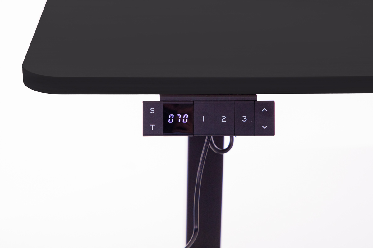 Výškově nastavitelný stůl UNIZDRAV 160x110 cm, černý – pravý roh