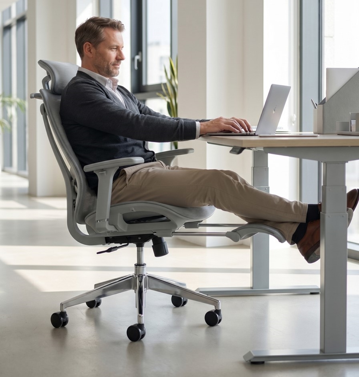 Kancelářská ergonomická židle s podnožkou UNIZDRAV