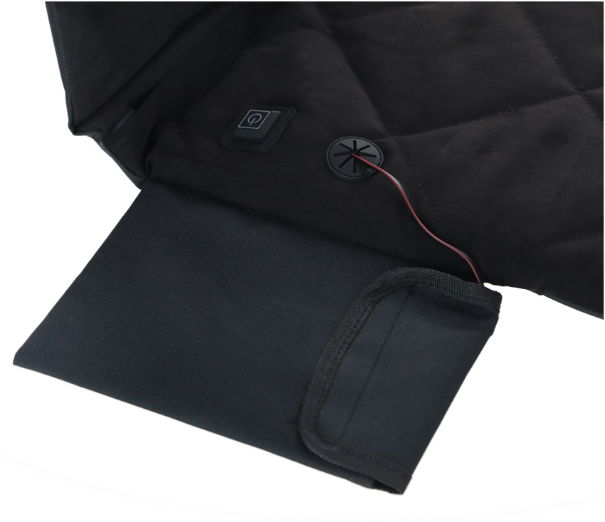 Přenosná vyhřívací podložka s opěradlem