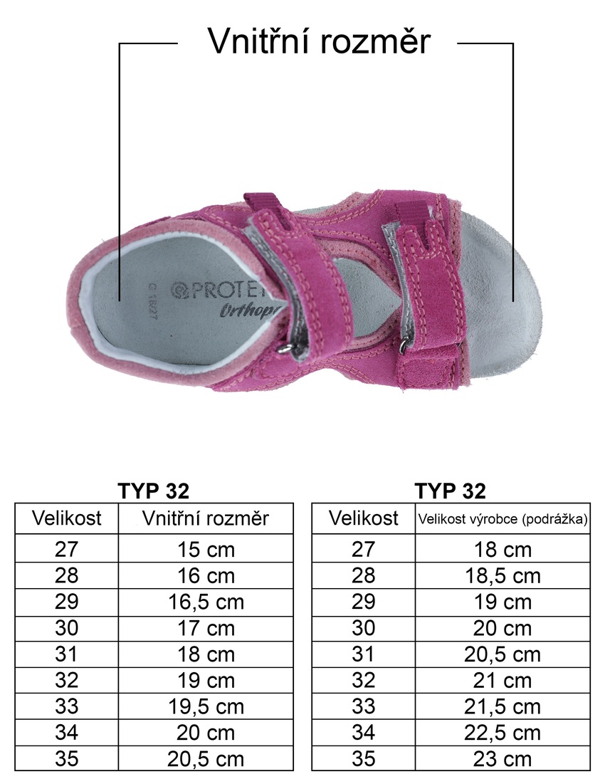 Dětská ortopedická obuv – typ 32 růžová
