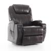 Masážní polohovací křeslo s vyklápěním eko kůže, tmavě hnědé
