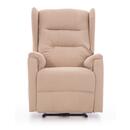 Relaxační polohovací křeslo COMFORT Ušák s funkcí masáže a výhřevu, béžová látka