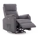 Relaxační polohovací křeslo COMFORT s funkcí masáže a výhřevu, antracitová látka