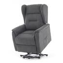 Masážní polohovací křeslo s vyklápěním COMFORT+, antracitová látka