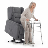 Masážní polohovací křeslo s vyklápěním COMFORT+, antracitová látka