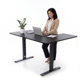 Výškově nastavitelný stůl UNIZDRAV 160x110 cm, černý – levý roh