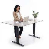 Výškově nastavitelný stůl UNIZDRAV 160x110 cm, šedý – pravý roh