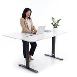 Výškově nastavitelný stůl UNIZDRAV 160x110 cm, bílý – pravý roh
