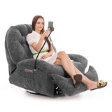 Stylové relaxační polohovací křeslo TRENDY, antracitové