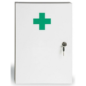 Nástěnná bílá dřevěná lékárnička – BEZ NÁPLNĚ