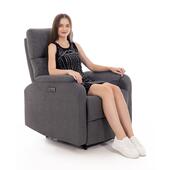 Relaxační polohovací křeslo COMFORT s funkcí masáže a výhřevu, antracitová látka