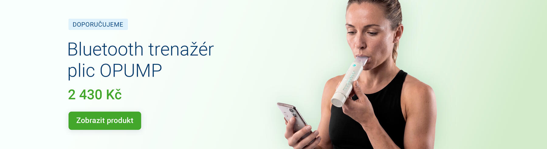 Bluetooth trenažér plic OPUMP
