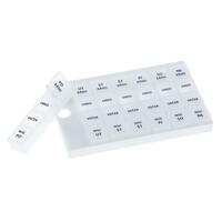 Bílý dávkovač léků – týdenní, Plastika