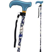 Skládací hůl květovaná modrá