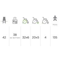 Elektrický invalidní vozík , 46 cm