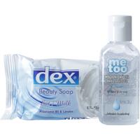 Dezinfekční set – tuhé mýdlo Dex & hygienický gel Me Too, 100 g + 50 ml