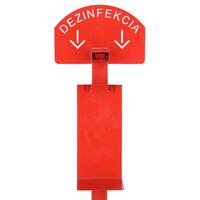 Stojan červený na dezinfekci rukou, bez dezinfekce, 110 cm