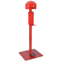 Stojan červený na dezinfekci rukou, bez dezinfekce, 110 cm