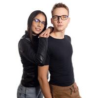 Brýle proti modrému světlu UNIZDRAV černé - unisex + pouzdro, sáček a testovací sada