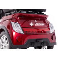 Elektrický tříkolový skútr CHAMPION pro seniory a imobilní - výkonný 1000W motor, červený