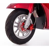 Elektrický tříkolový skútr CHAMPION pro seniory a imobilní - výkonný 1000W motor, červený