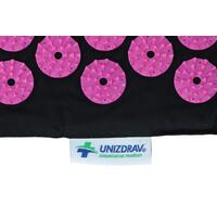 Masážní akupresurní podložka UNIZDRAV, černo-růžová