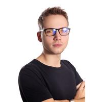 Brýle proti modrému světlu UNIZDRAV retro - unisex + pouzdro, sáček a testovací sada