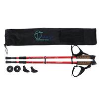 Trekingové hole, červené