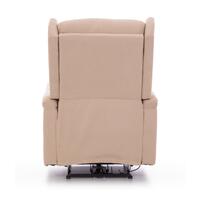 Relaxační polohovací křeslo COMFORT Ušák s funkcí masáže a výhřevu, béžová látka