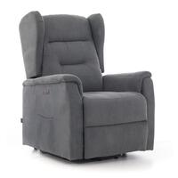 Relaxační polohovací křeslo COMFORT Ušák s funkcí masáže a výhřevu, antracitová látka