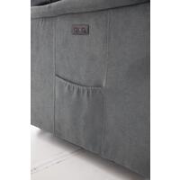 Relaxační polohovací křeslo COMFORT Ušák s funkcí masáže a výhřevu, antracitová látka