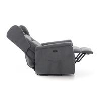 Relaxační polohovací křeslo COMFORT Ušák s funkcí masáže a výhřevu, antracitová látka