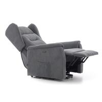 Relaxační polohovací křeslo COMFORT Ušák s funkcí masáže a výhřevu, antracitová látka