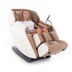 Masážní elektrické křeslo RelaxPro 3D MASSAGER, bílo-hnědé