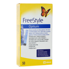 Testovací proužky FreeStyle Optium, 50 ks